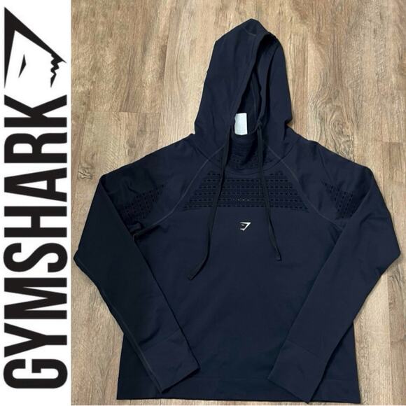 Gymshark Women's‎ Black Long Sleeve Energy Seamless Hoodie Size Medium - Picture 1 of 12